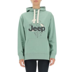 Bluza damska z kapturem Jeep Botanical Print Jade Green