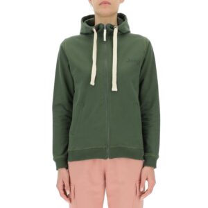 Bluza damska z kapturem Jeep, rozpinana, mały napis Jeep Rifle Green/Rosin Green